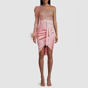 Lavish Alice One-Shoulder Pink Sequin Dress
